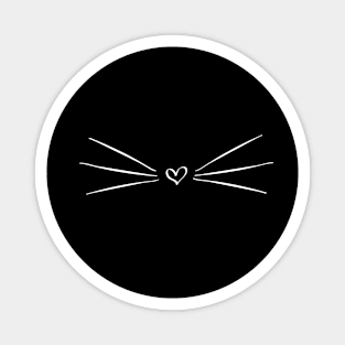 Cat whiskers with heart Magnet